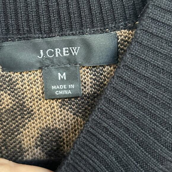 J. Crew Women's Mockneck Sweater Dress in Leopard Thick Merino Wool Size Medium - Picture 4 of 6